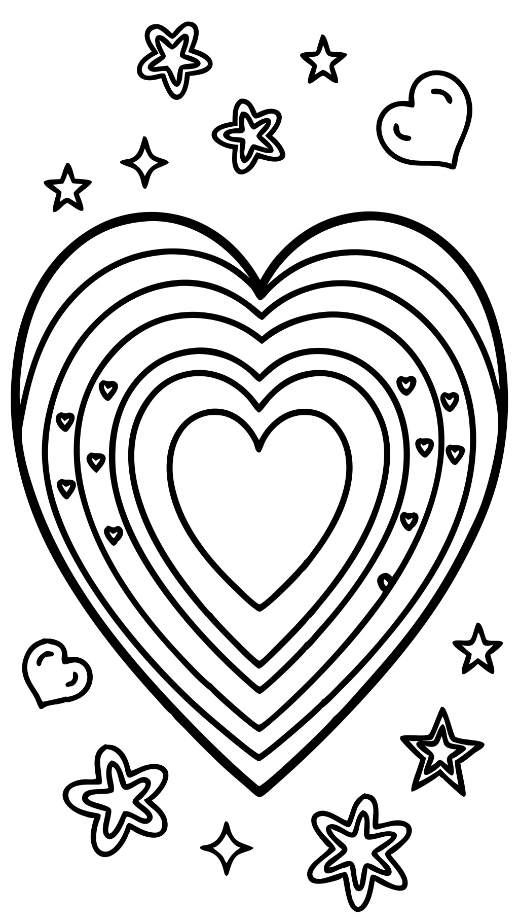 rainbow heart coloring page